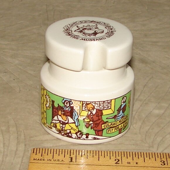 Coleman's Mini Mustard Pot Jar w/Lid, Lord Nelson Pottery, The Mustard Shop, Vtg - Picture 1 of 8